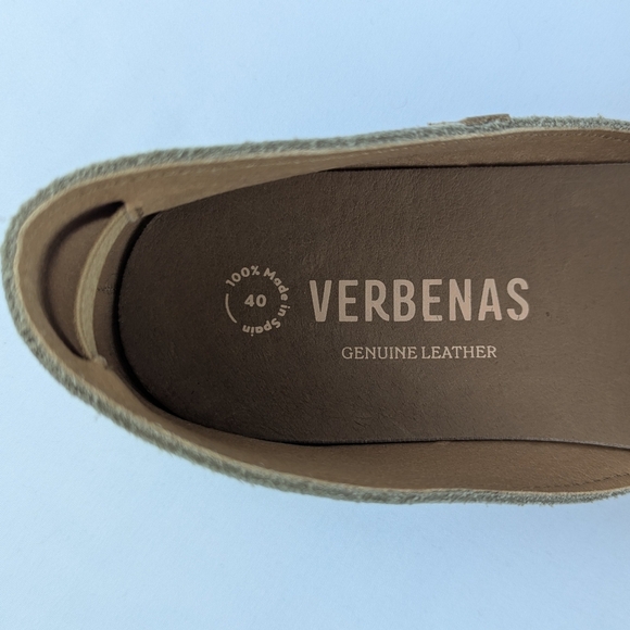 Verbenas Espadrilles Carmen Suede Leather Closed Toe Stone EU40 US 9 NWOB - Picture 13 of 16